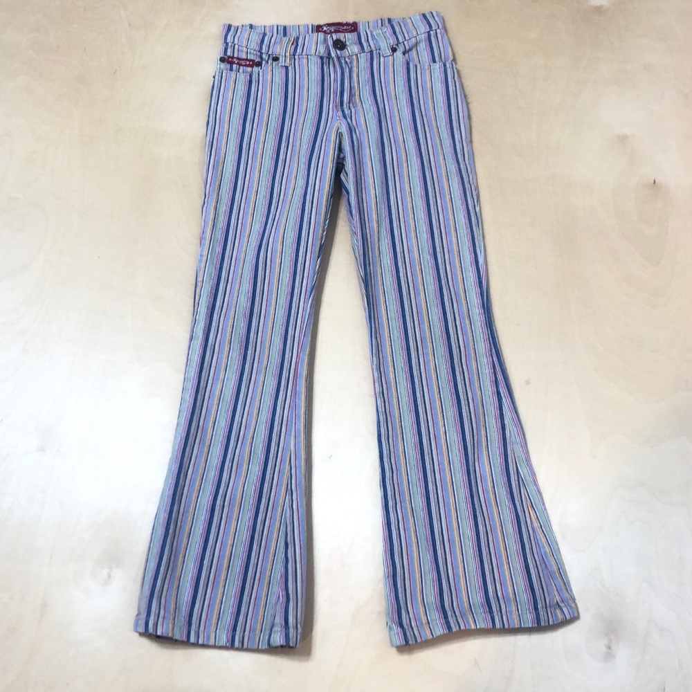 Striped Space Girlz Flared Bell Bottom Jeans Pants